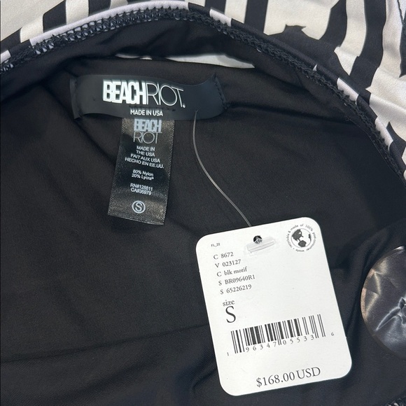 Beach Riot Free People Movement Black and White HoundstoothOne-Shoulder Swimsuit - Picture 2 of 11